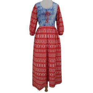 vtg ROBERTA LYNN boho patchwork Maxi dress